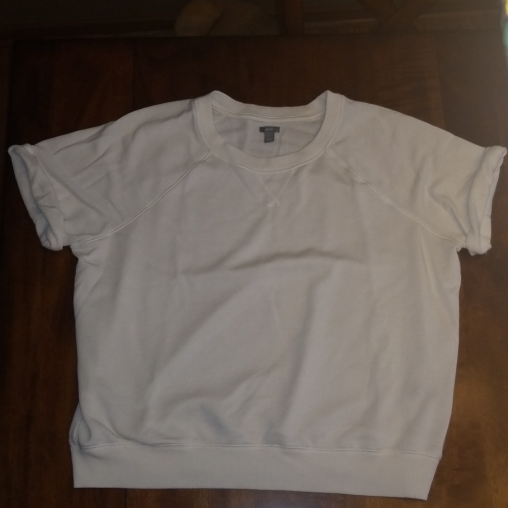AERIE White short sleeve oversized sweatshirt